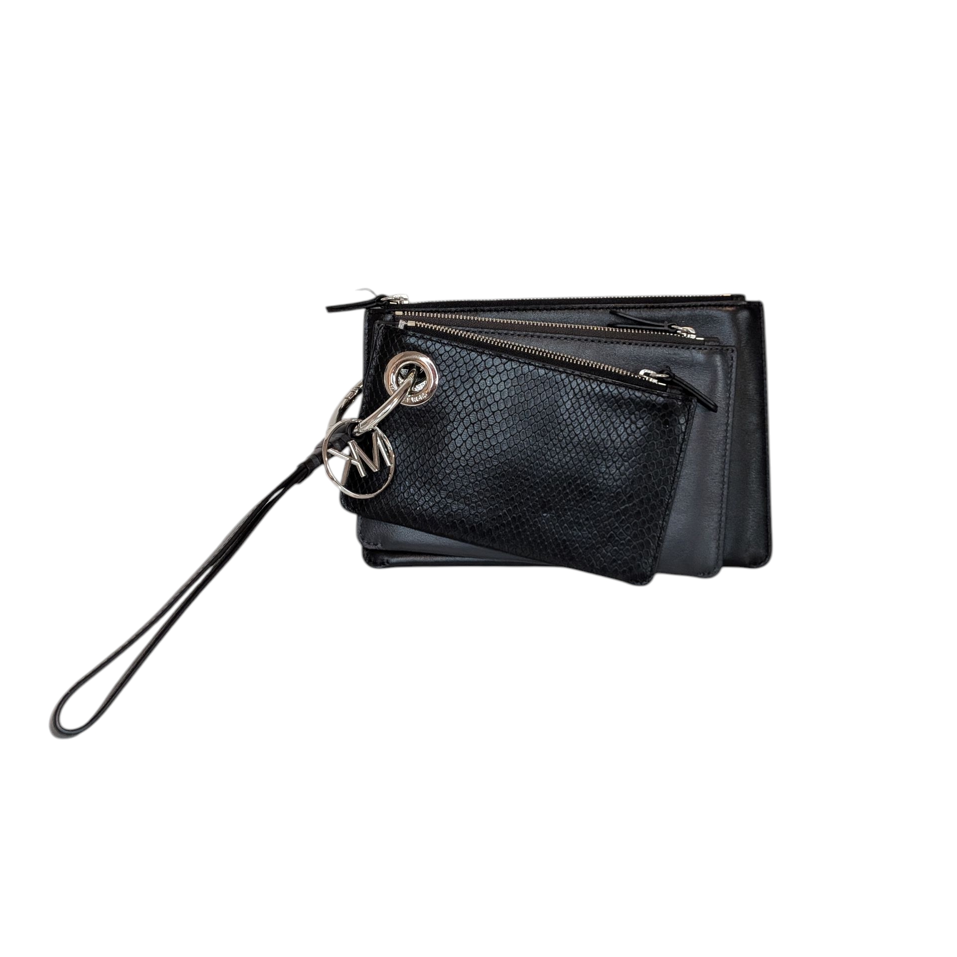 New Michael Kors Black Wristlet Trio Michael Kors Two Tone Leather Pouch Trio